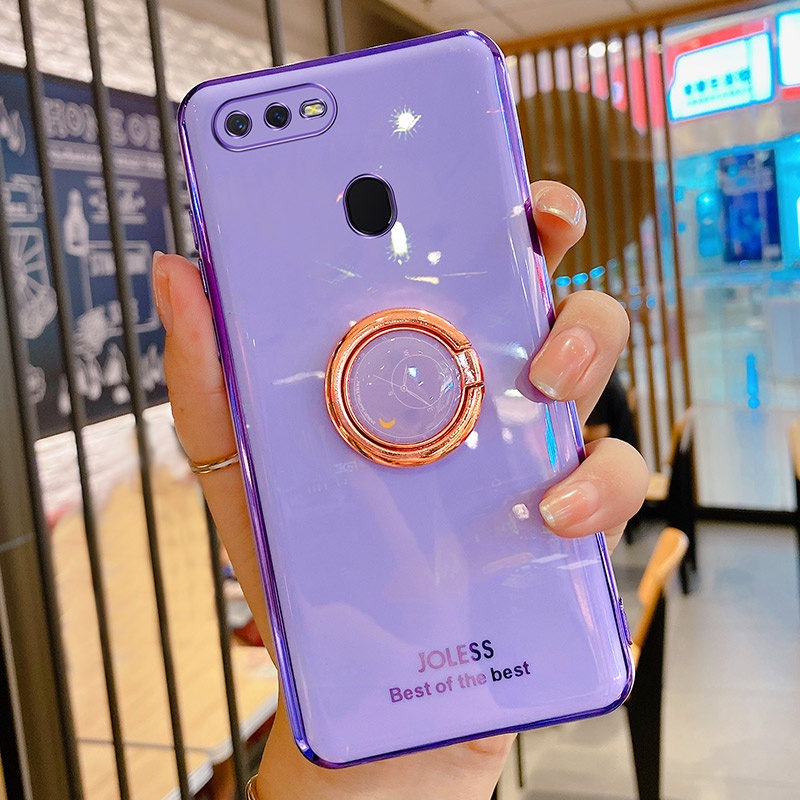 Ốp lưng Oppo A5S A12 F9 F9Pro case Vỏ điện thoại mạ điện sang trọng có đế