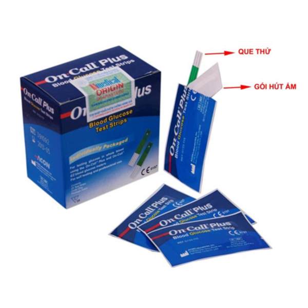 Que thử đường huyết ACON On Call Plus và  oncall EZ II hộp 25 que rời  chính hãng USA[Hibaby Plus]