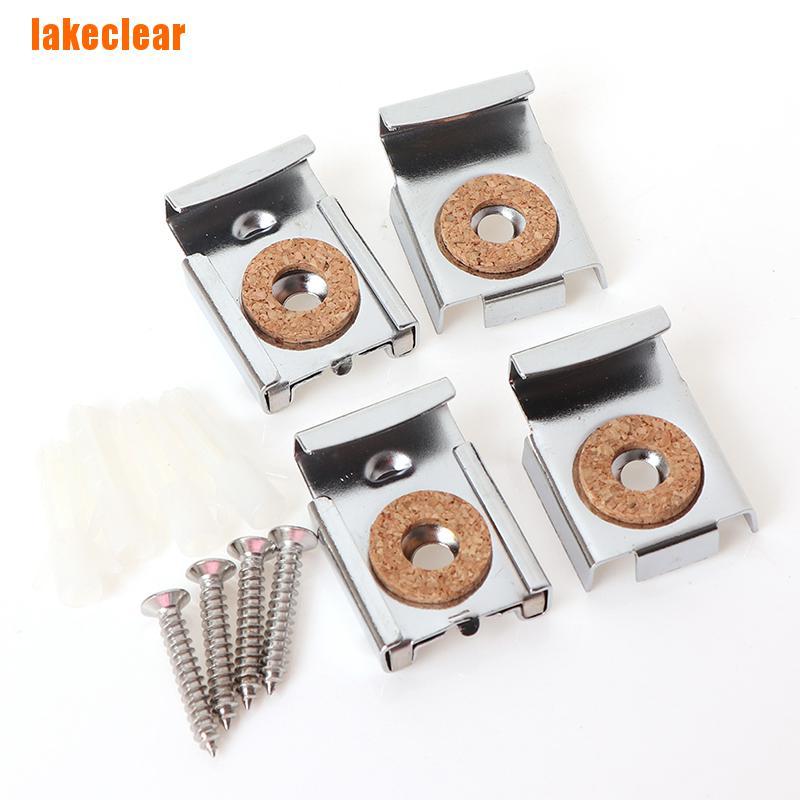 Set 4 Kẹp Gương Phòng Tắm Hình Vuông Siêu Bền Dễ Lắp Đặt Có Thể Điều Chỉnh