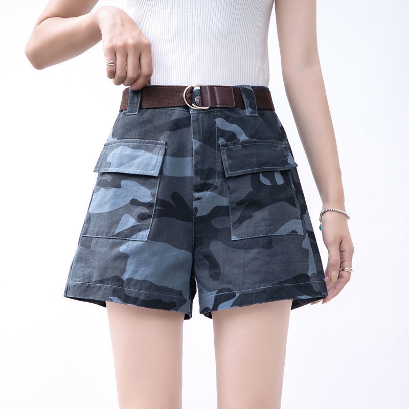 Quần Short Cỡ Lớn Họa Tiết Rằn Ri Cá Tính 165214 Quần Short Nữ Ống Rộng Thời Trang