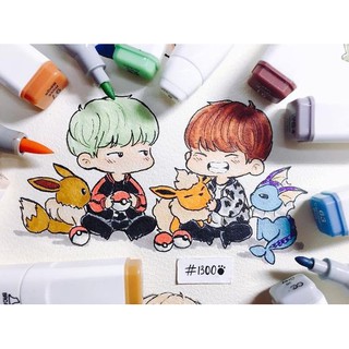 [MARKER TOUCHLIIT] CÁC SET MÀU DA, PASTEL, XÁM TOUCH LIIT 6