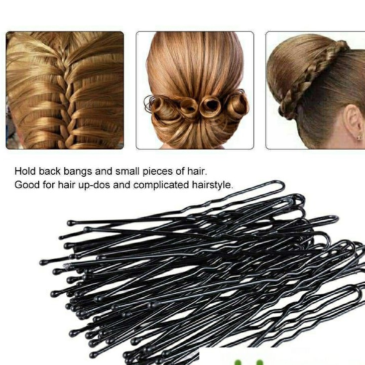 Set 30 kẹp chữ U, lưới búi tóc tiếp viên, dụng cụ búi tóc