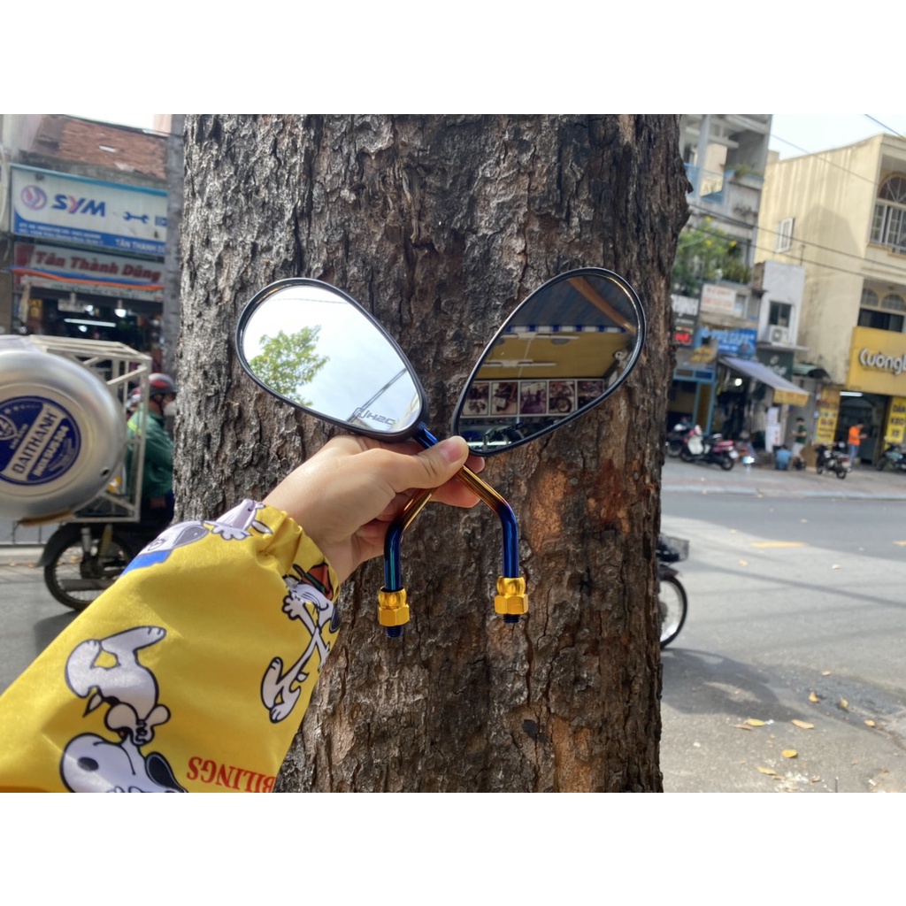 Kính H2C titan cho Suzuki và Honda , Kính H2C inox cho Suzuki và Honda