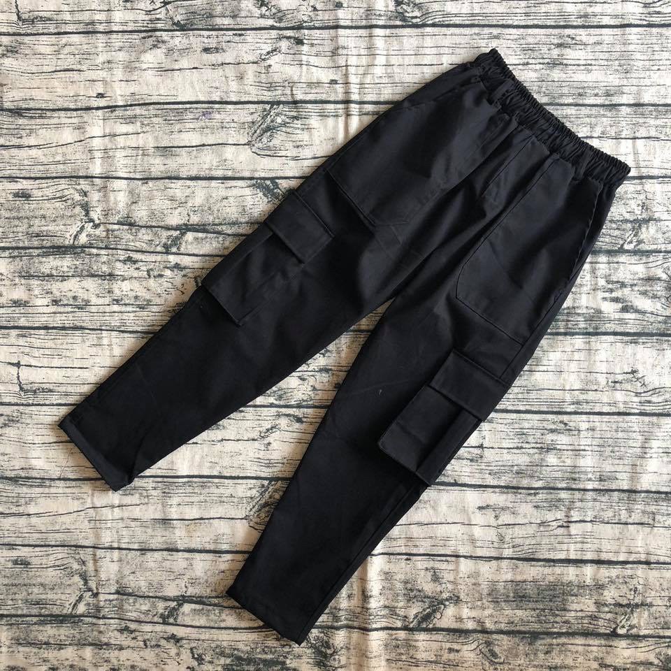 Quần Kaki Nam Nữ TÚI HỘP BOX PANTS Unisex - Kiểu quần Baggy kaki thun co dãn đen và tan be TOMStore