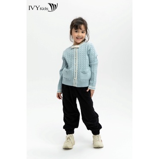 Áo cardigan len đính nơ bé gái IVY moda MS 77G0783