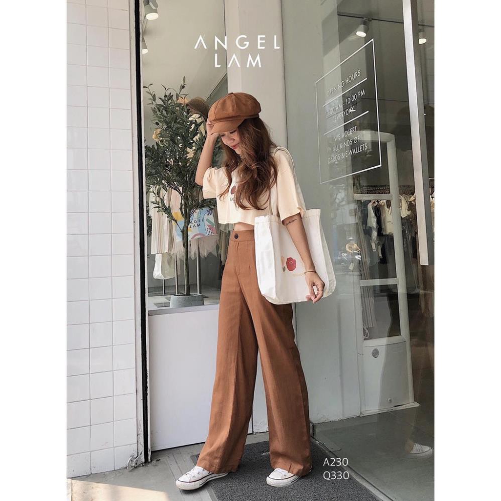 Quần ống rộng vải đũi lưng cao dài 100cm - chất đũi mềm mại thoáng mát - Màu đen, trắng, kem MIX đồ cực đỉnh - Freeship | BigBuy360 - bigbuy360.vn