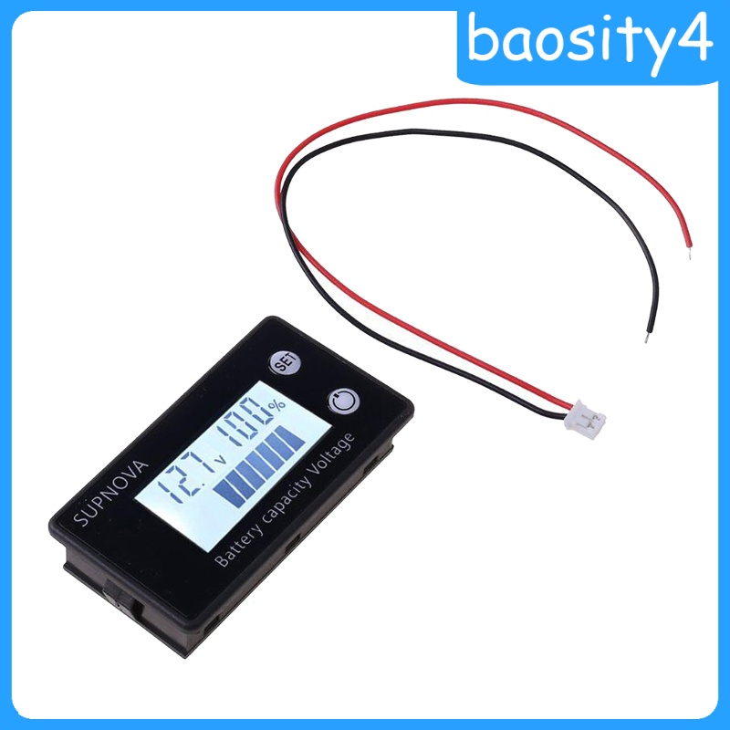 [baosity4]DC 8V-100V Battery Capacity Indicator LCD Car Motorcycle Voltmeter Panel blue