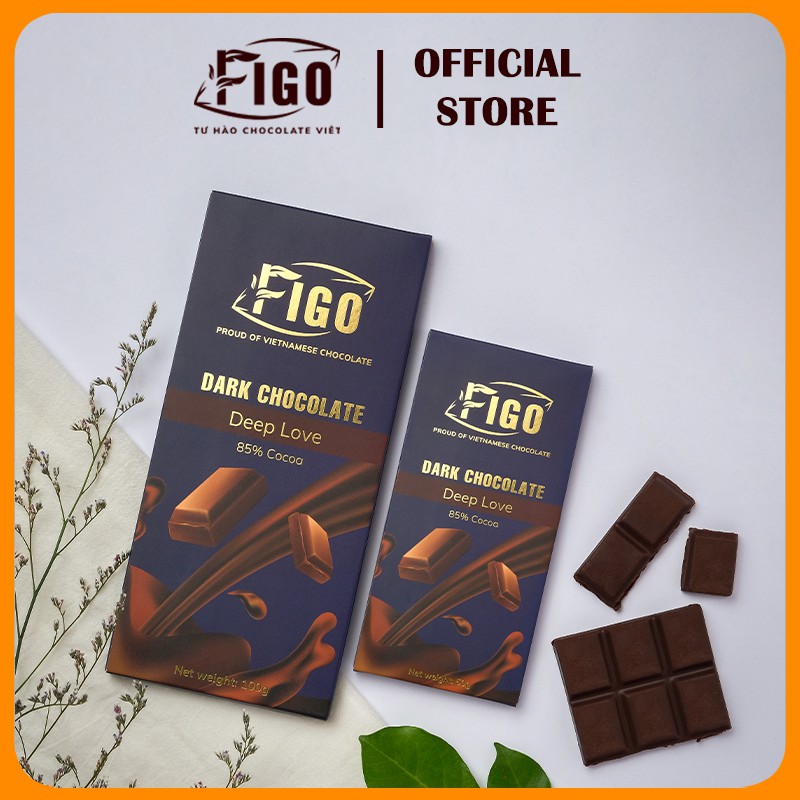 [Giảm cân, Keto] 2 Hộp Dark Chocolate 85% Cacao 100gr và 50gr Socola đen giảm cân Figo giá Ưu đãi tri ân khách hàng