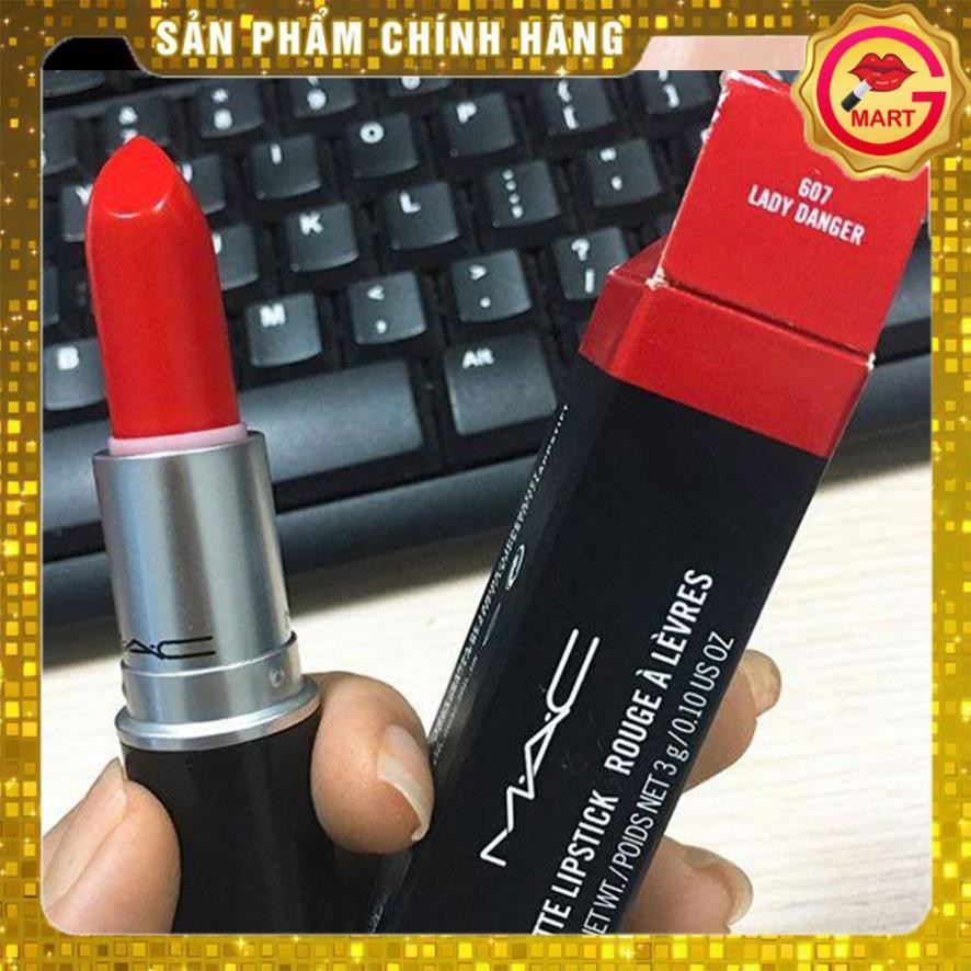 [CHÍNH HÃNG] Son Mac Lady Danger 607 - Màu đỏ cam - Matte