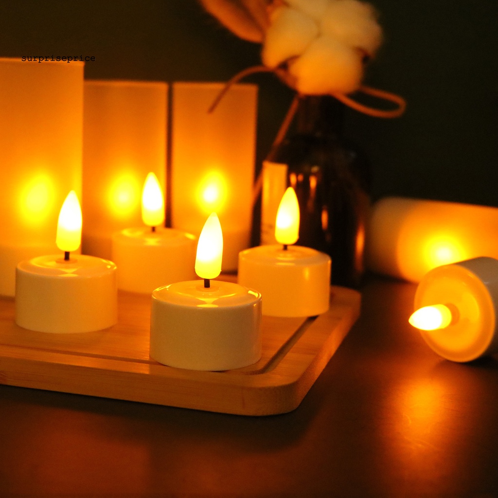 Set 12 Đèn LED Hình Nến Bằng Nhựa Nhiệt Độ Thấp Dùng Trang Trí Hàng Ngày