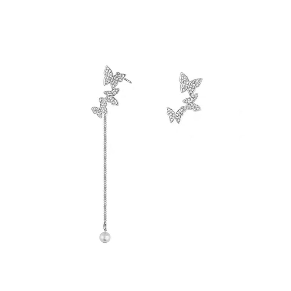 Bông Tai Hình Bướm Đính Ngọc Trai Xinh Xắn Dành Cho Nữ