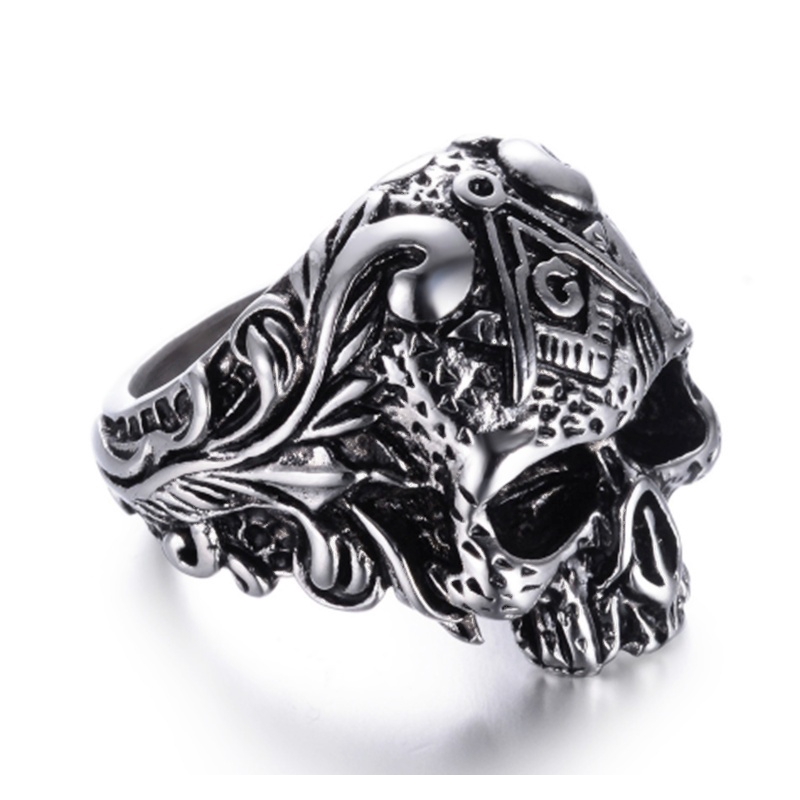 Nhẫn hình đầu lâu kiểu retro độc đáo