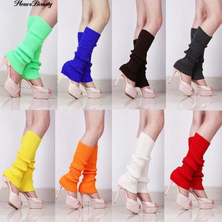 Vớ ống chân chất len màu trơn thiết kế rộng cho nữ