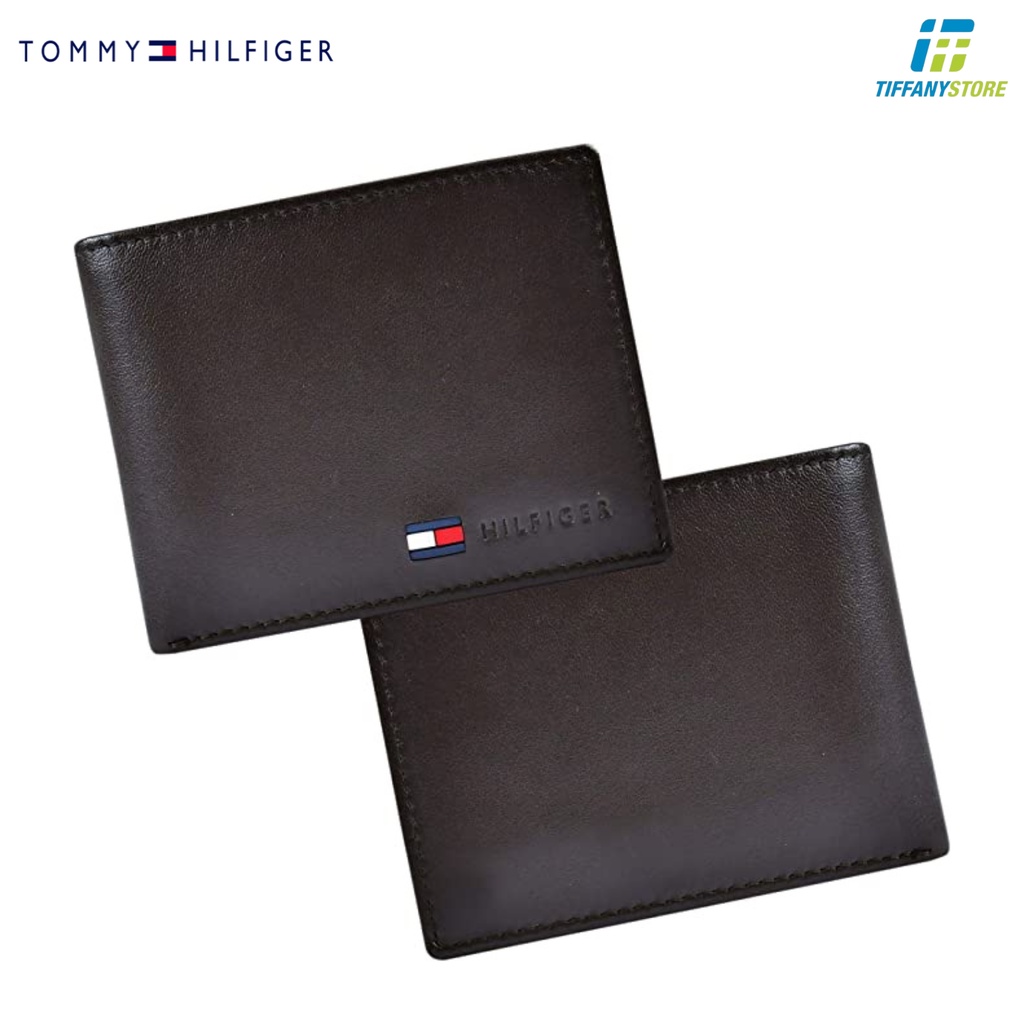 Ví nam Tommy Hilfiger Men's Leather Slim Bifold Wallet - Ví da mềm màu nâu - 31TL22X060 - hàng chính hãng - Nhập tại Mỹ