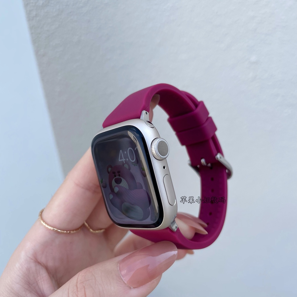Dây Đeo Silicon Màu Sắc Cho Đồng Hồ Thông iwatch serise 8 7 6 SE 5 4 3 45mm 41mm 44mm 40mm 42mm 38m
