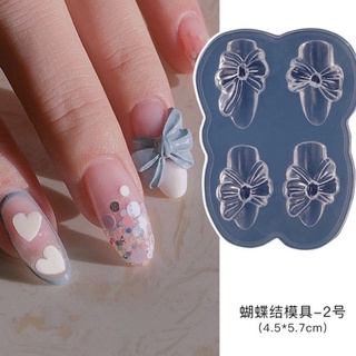 [HOT]Khuôn silicon làm charm nail gấu, hoa nơ, trái tim hot, khuôn silicon đắp bột làm móng-PHỤ KIỆN NAIL