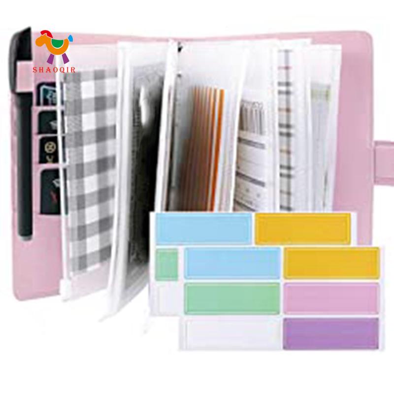 Bìa sổ ngân sách khổ giấy A6 + 12 túi đựng giấy viết chi tiêu trong suốt dùng lên kế hoạch ghi chú tiết kiệm tiền