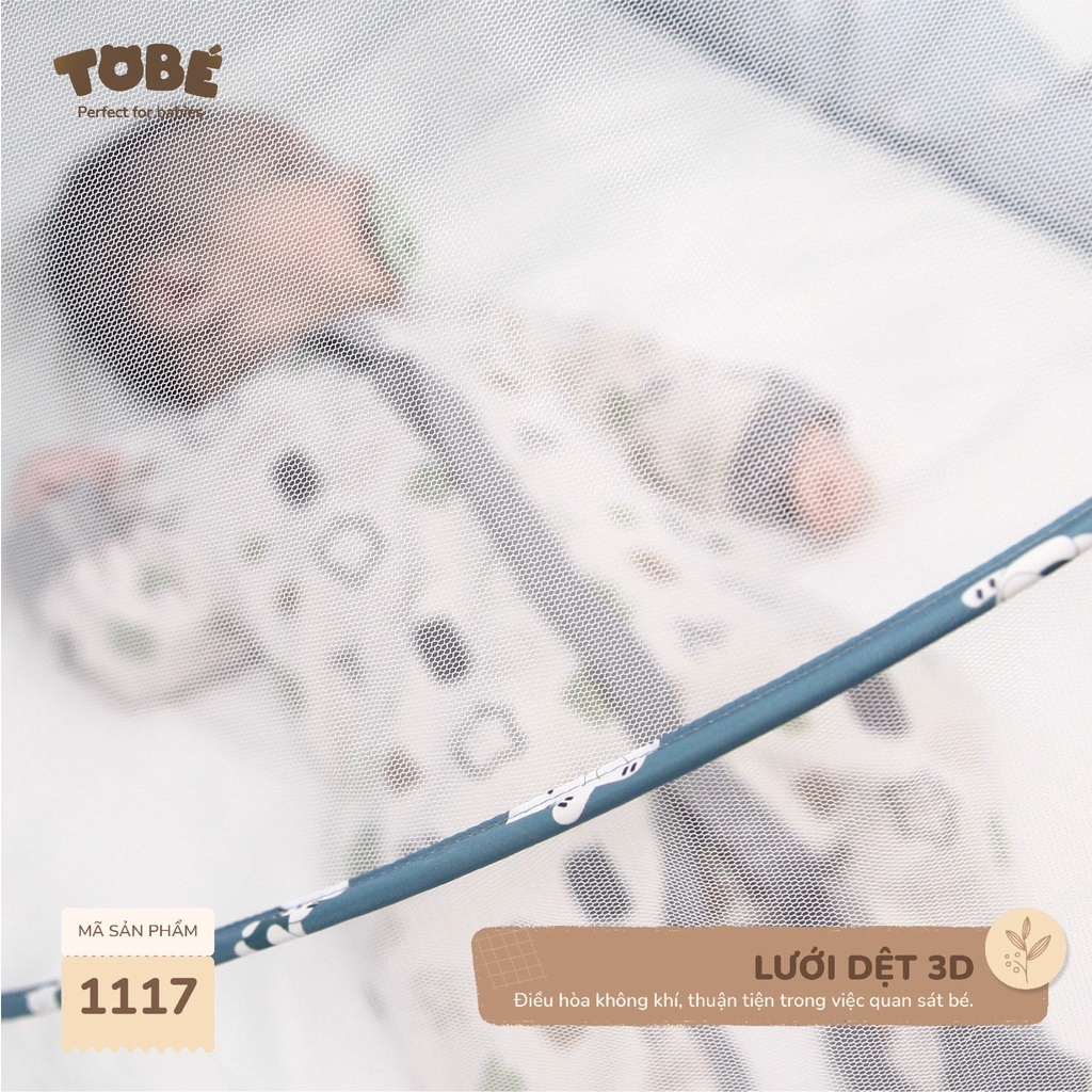 Màn Chụp Gấp Gọn TOBÉ Chất Liệu Vải Cao Cấp Cùng Lưới 3D Mềm Mại Thoáng Khí Khung Sườn Cứng Cáp, An Toàn Cho Bé