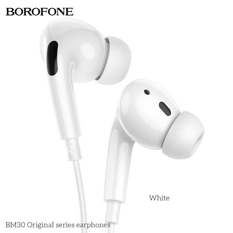 Tai nghe nhét tai BOROFONE BM30 PRO Jack cắm 3.5mm nghe hay có mic đàm thoại, dây dài 1.2m - Chính hãng