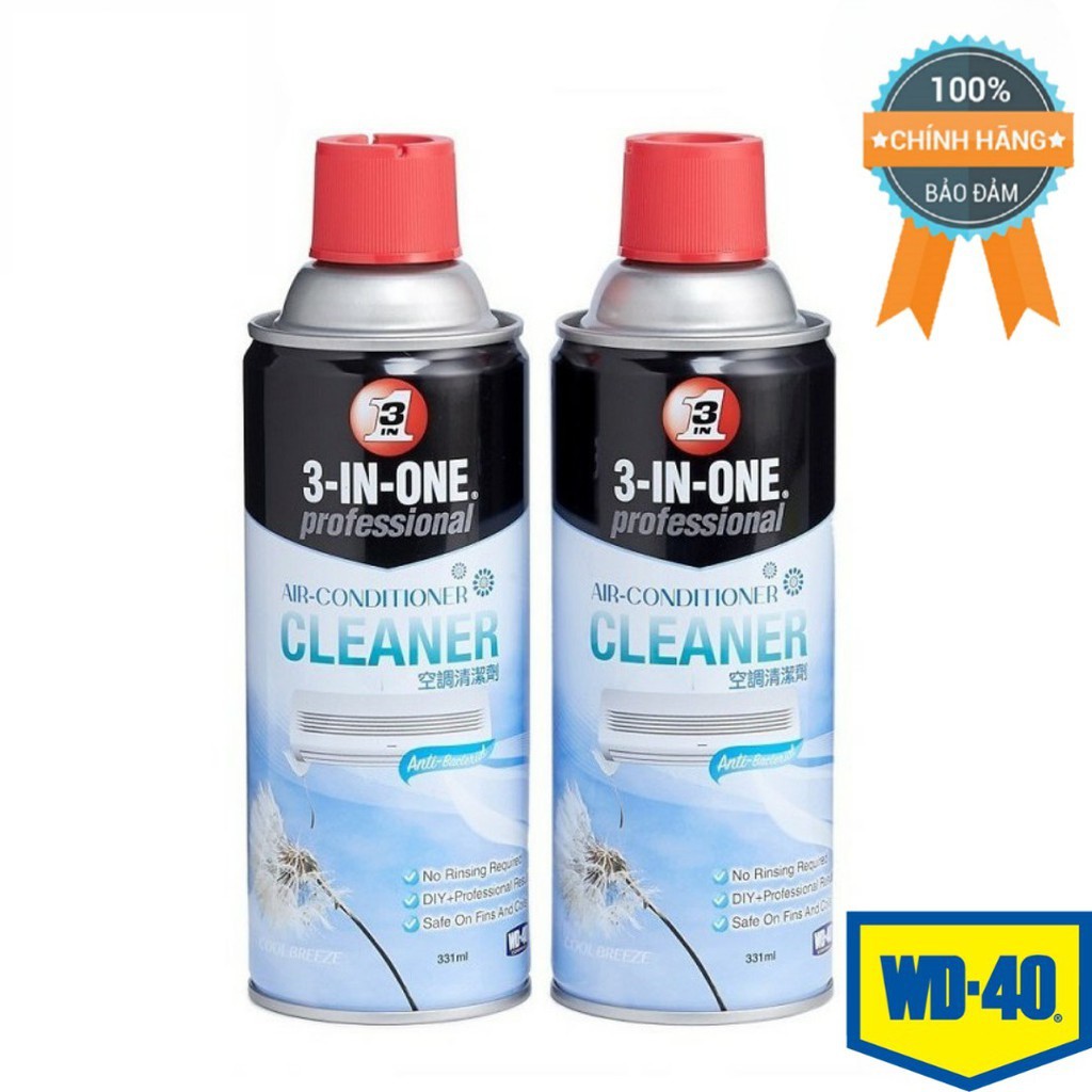 [ LÊN DÙNG] Chai Xịt Làm Sạch Máy Lạnh WD-40 3 In 1 Professional Air Conditioner Cleaner (331ml)