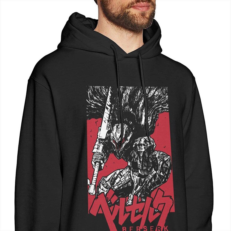 Áo Hoodie Nam Tay Dài In Hình Manga Berserk Guts Cá Tính