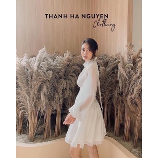 VÁY TRẮNG CỔ BÈO