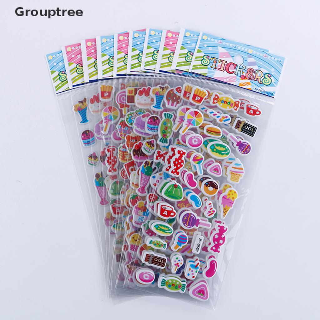 Set 10 Tấm Hình Dán Hoạt Hình Xinh Xắn Cho Bé