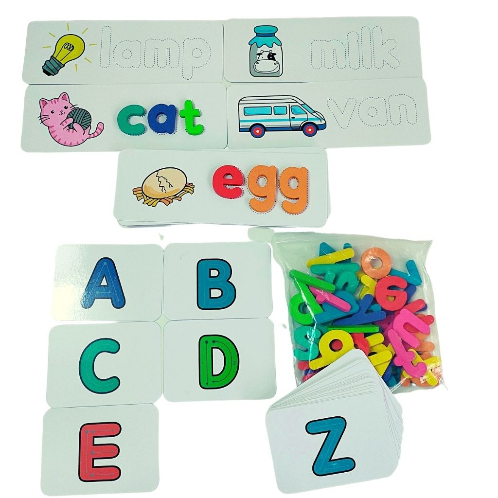 Đồ Chơi Ghép Chữ Spelling Game- Thẻ Học Ghép Chữ Tiếng Anh Tặng 52 Chữ Cái Gỗ - ALOKIDS TB