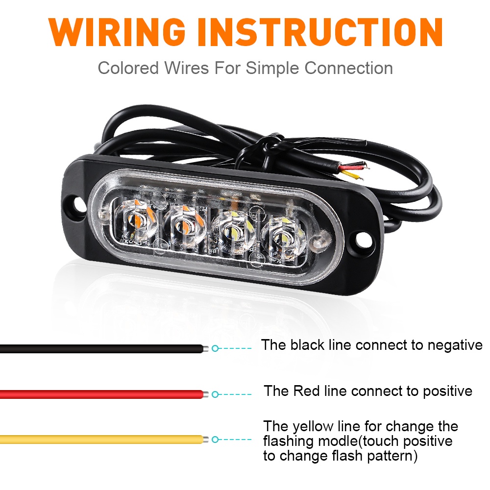 1 Dải Đèn LED Tín Hiệu Nhấp Nháy Cảnh Báo Khẩn Cấp Cho Xe Hơi / Xe Tải / Xe Mô Tô / Xe Tải