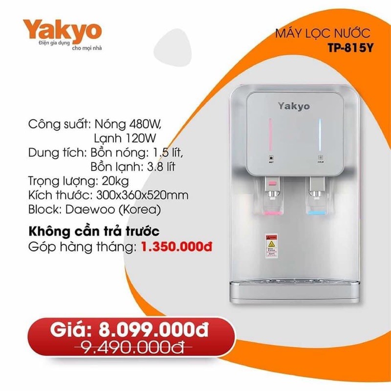 máy lọc nước nóng lạnh TP815Y