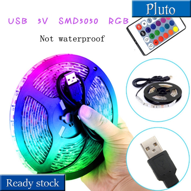 Dải đèn led dây USB 5V có remote điều khiển 7 màu cho nền tv