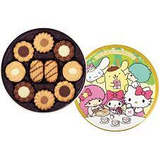 Bánh Bourbon 60c Hello kitty Hộp thiếc (đỏ) và Bánh bourbon hộp sắt 60c sanrio kitty (vàng) - hàng nội địa Nhật Bản