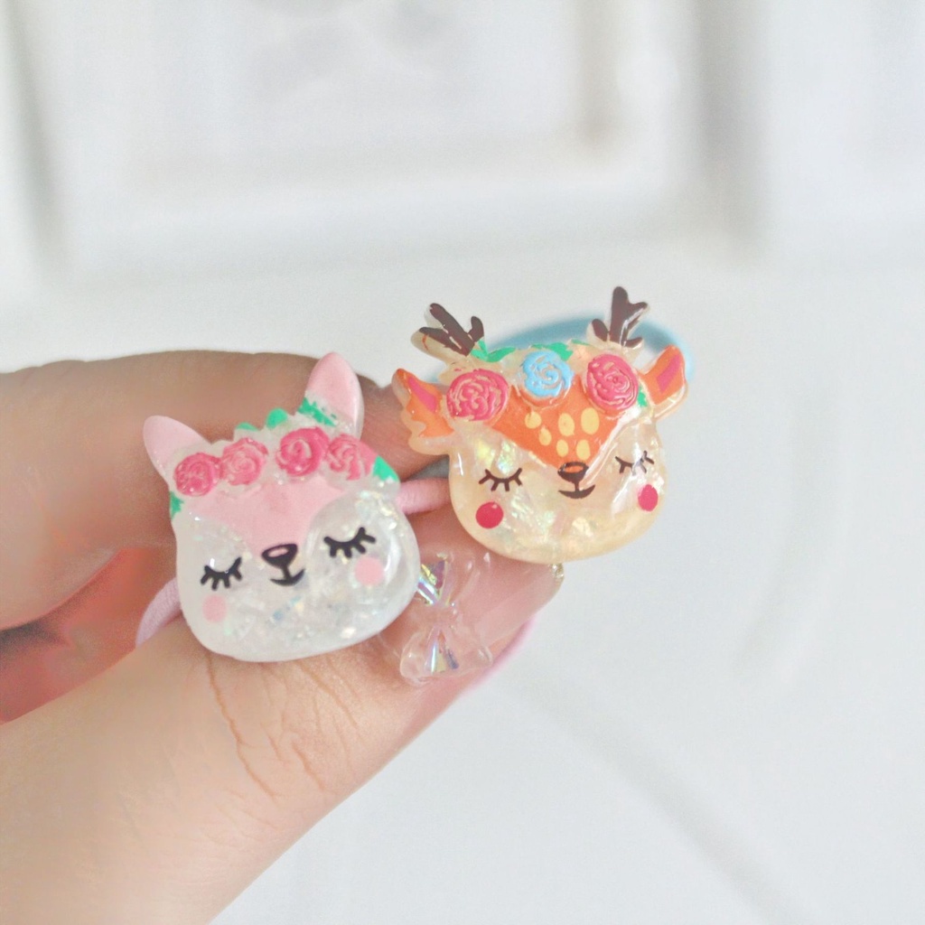 1 Dây Cột Tóc Co Giãn Hình Mèo Đám Mây Hoạt Hình Dễ Thương Cho Bé Gái