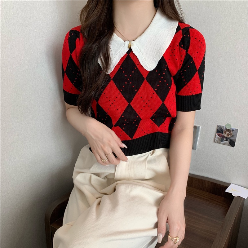 Áo Thun POLO Dệt Kim Ngắn Tay Thời Trang