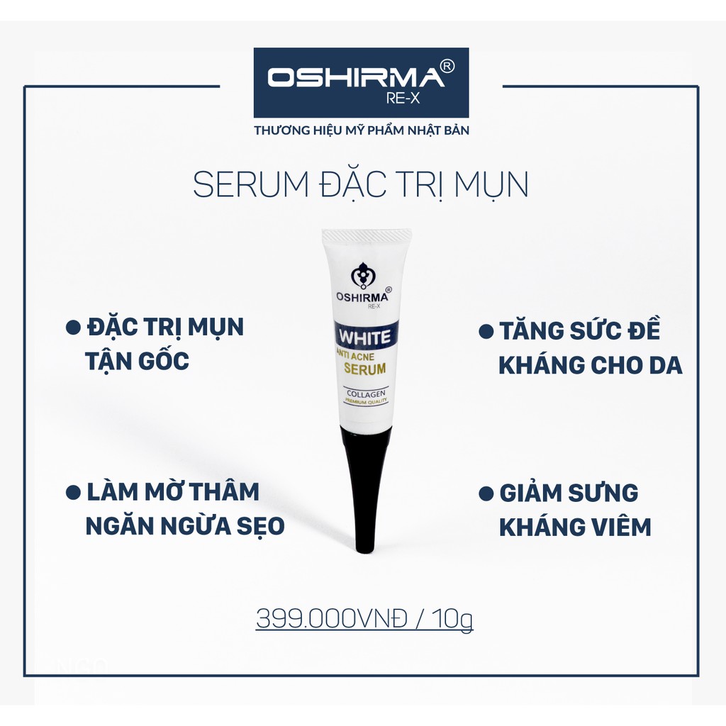 Serum tinh chất Giảm Sưng, Ngăn Ngừa & Mờ Thâm Mụn và dưỡng trắng, mờ sẹo do mụn 10ml