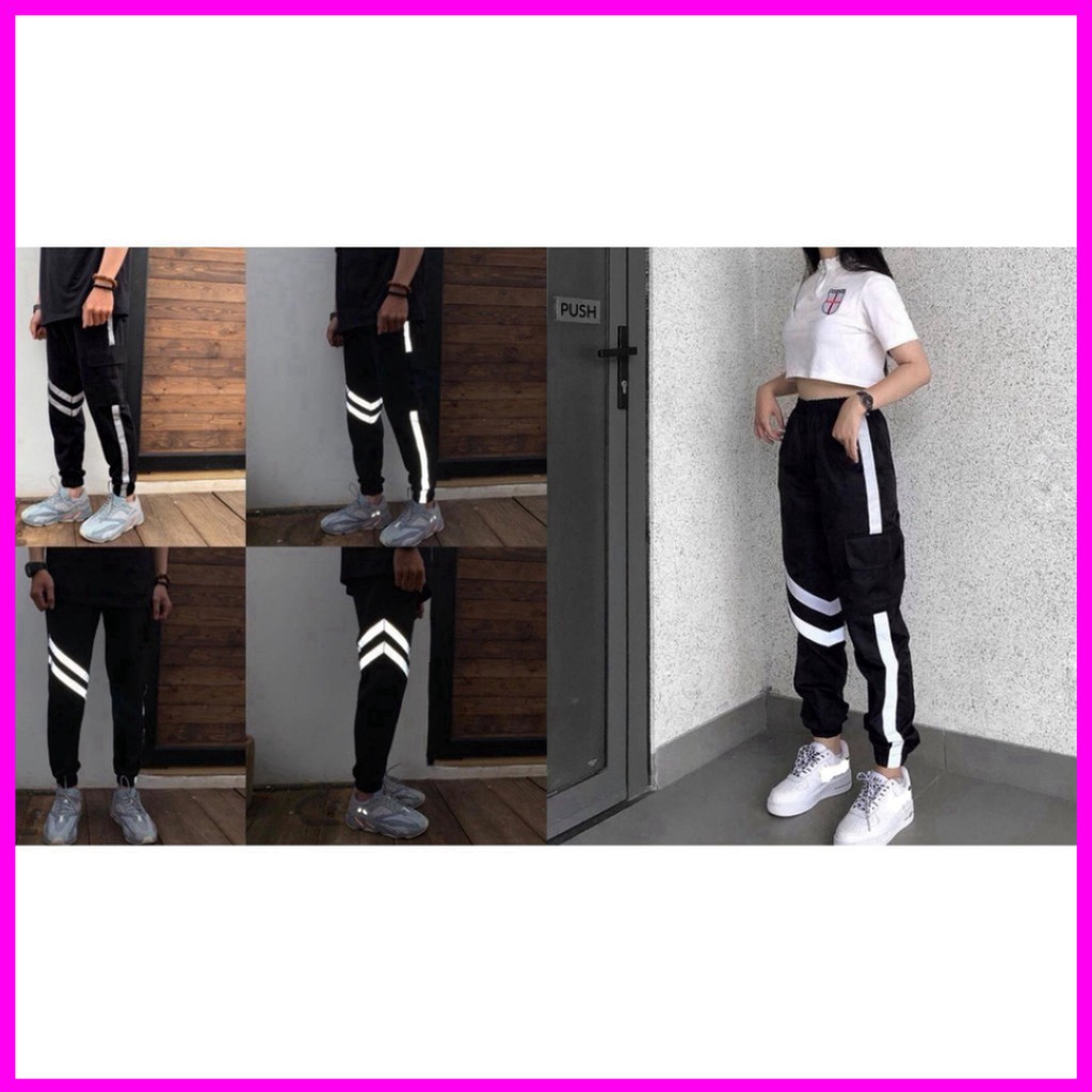 Quần phản quang 1 bên túi hộp : Chất gió dù ( Size S - 3XL )