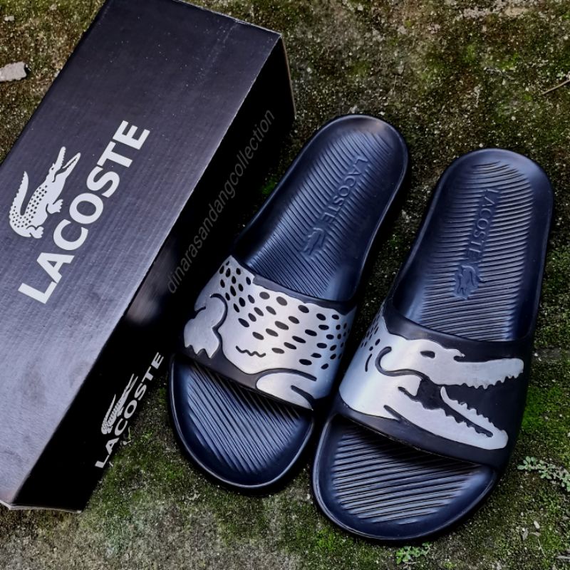 Dép sandal Lacoste chính hãng màu đen thời trang cho nam