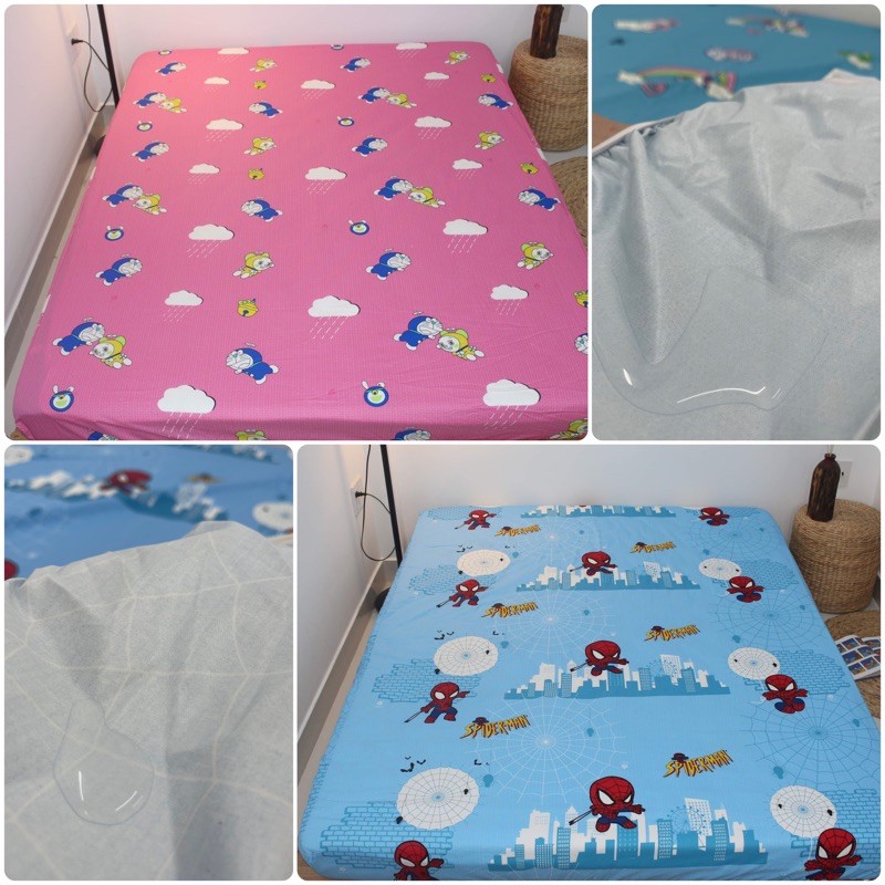 Drap Cotton KHA LY - Chống Thấm 2 Lớp - ngăn nước thấm xuống nệm - nằm trực tiếp khi sử dụng - NHIỀU MẪU