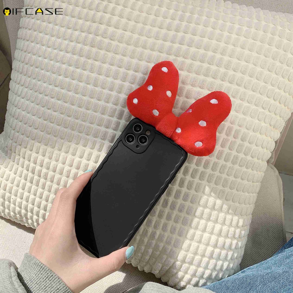 Ốp Điện thoại Gắn Nơ Đáng Yêu Cho Iphone 12 Mini 12 11 Pro Max Xs Max Xr X 7 8 Plus