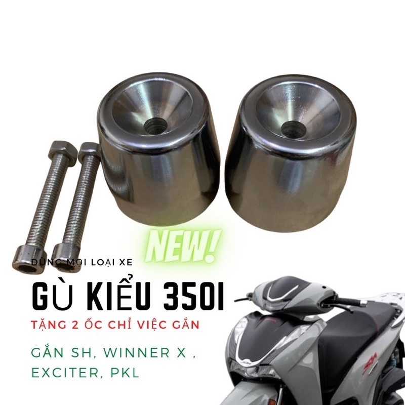 Gù chống rung sh 150i lắp mọi loại xe. lõi 6 li nặng 600gr 2 màu đen , crom