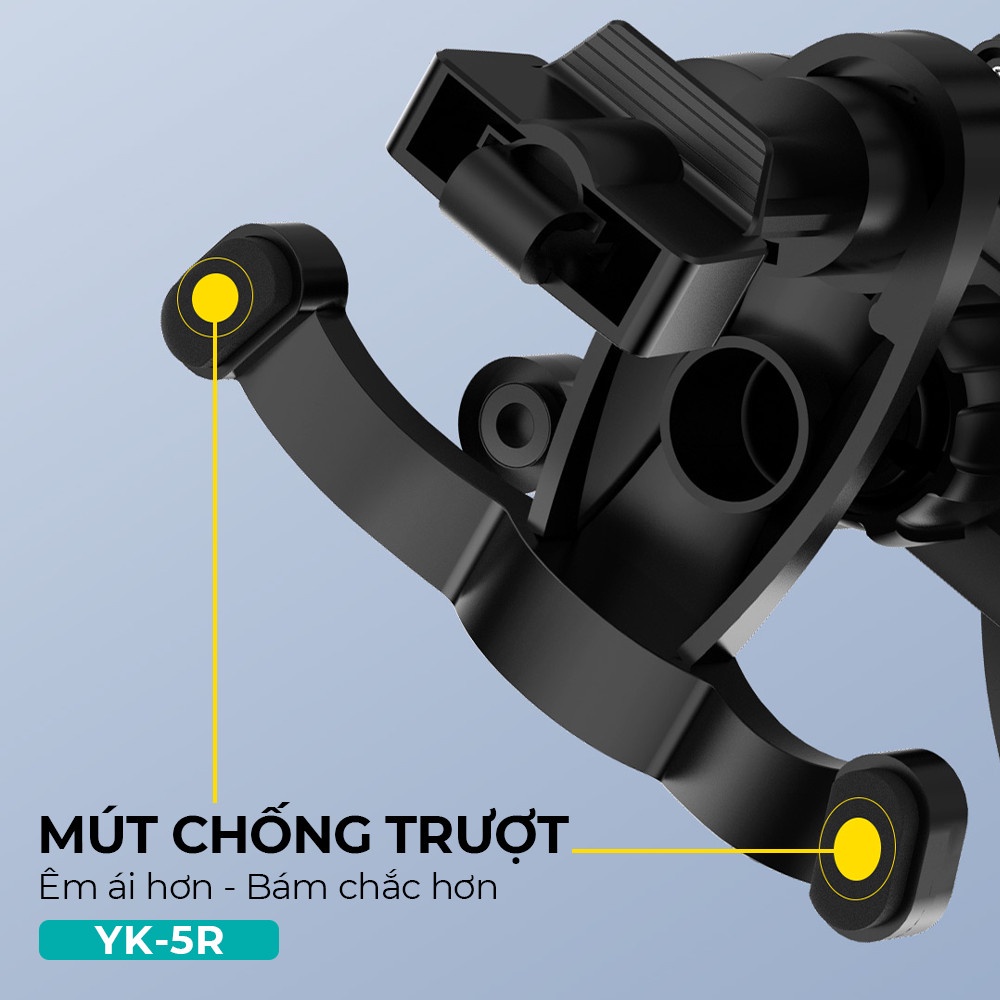 Giá đỡ điện thoại trên ô tô JUYUPU YK5R kẹp cửa điều hoà chịu lực núm xoay 360 độ cho xe tải xe hơi kẹp điện thoại