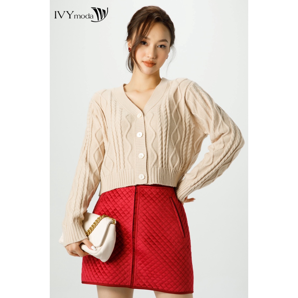 Áo khoác len nữ vặn thừng IVY moda MS 77B8820