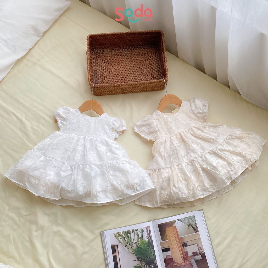 Váy bé gái, váy công chúa Cloudfee SODA KIDS họa tiết hoa nổi nhiều màu