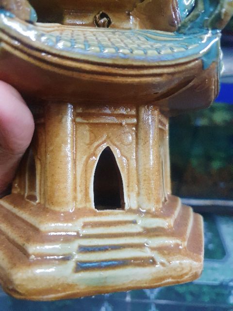 NHÀ THÁP TRANG TRÍ HỒ CÁ NON BỘ 10X10X20CM