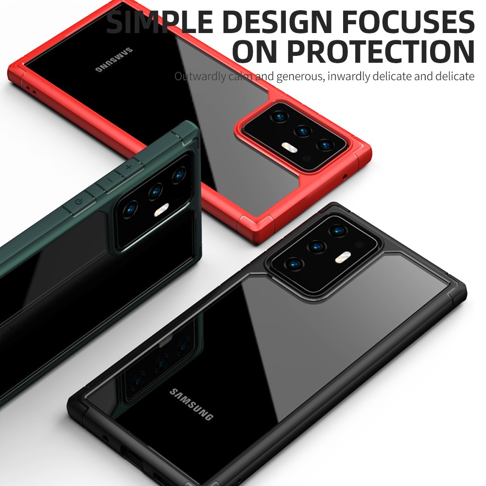 Ốp Điện Thoại Silicone + Acrylic Trong Suốt Cho Samsung Galaxy S23 S22 S21 S20 Plus Note 20 Ultra S22 + S21 +