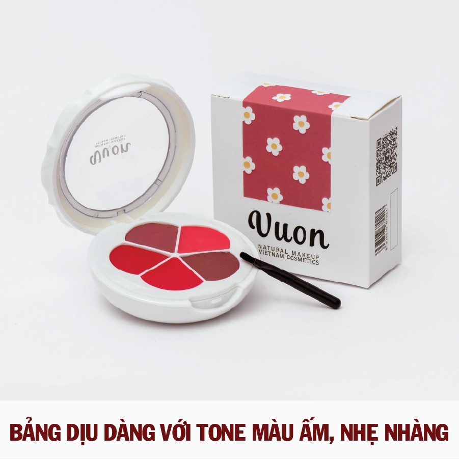 Bảng son 5 màu " Dịu dàng - Cá tính" - 100% thiên nhiên, không chì - không chất bảo quản, an toàn, lành tính | BigBuy360 - bigbuy360.vn