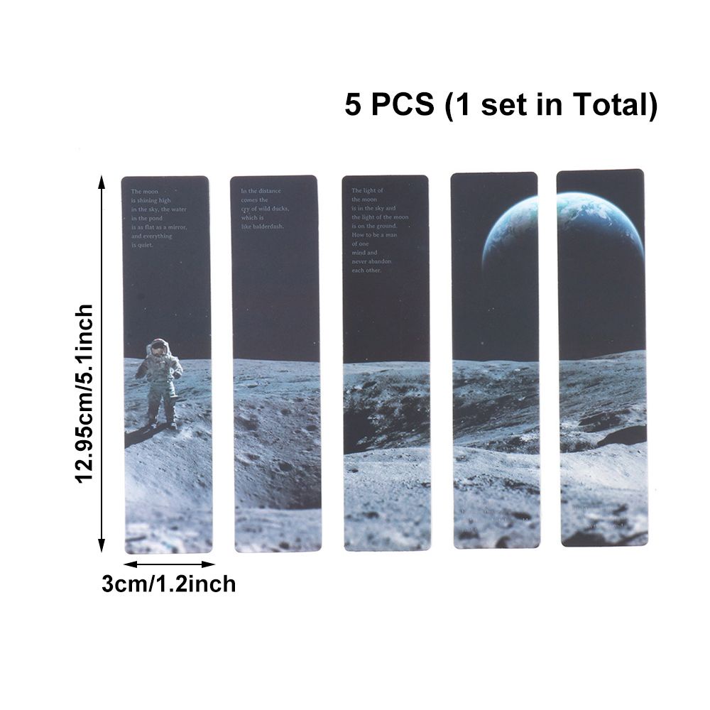 Bộ 5 Kẹp Đánh Dấu Trang Sách Bằng Pvc Họa Tiết Galaxy Siêu Bền Chống Thấm Nước