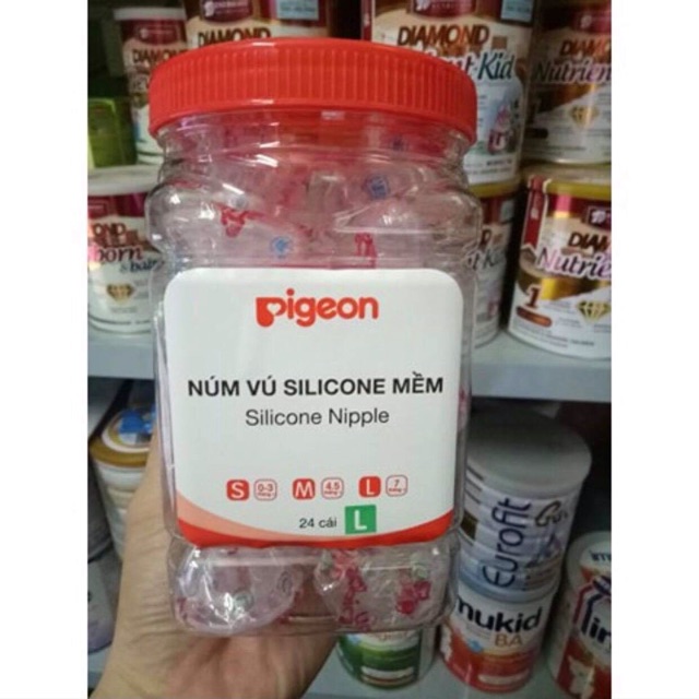 Núm ti/núm vú pigeon cổ hẹp siêu mềm