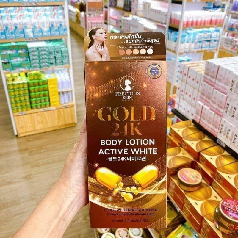DƯỠNG THỂ BODY LOTION GOLD 24K ACTIVE WHITE THẾ HỆ MỚI 500ML CHÍNH HÃNG - 8385