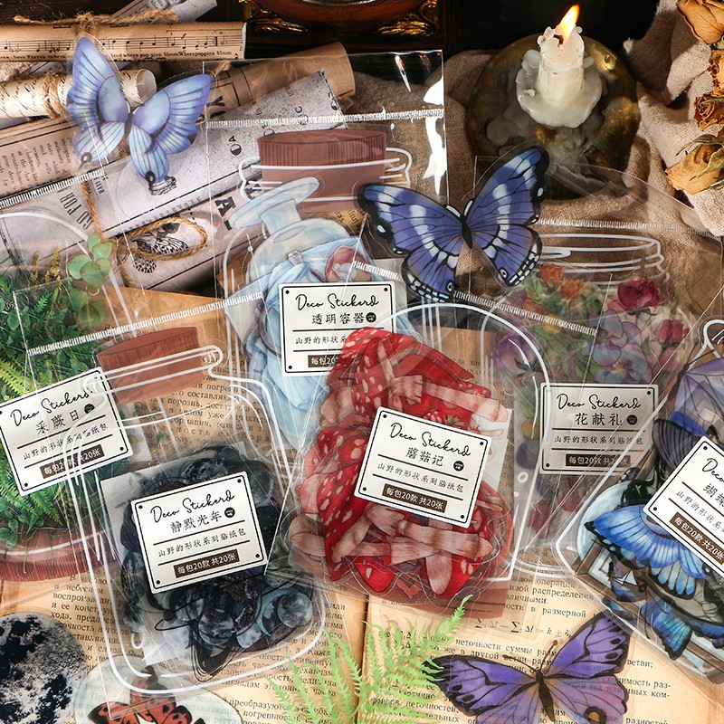 Set 20 miếng dán trang trí hình hoa cúc xinh xắn